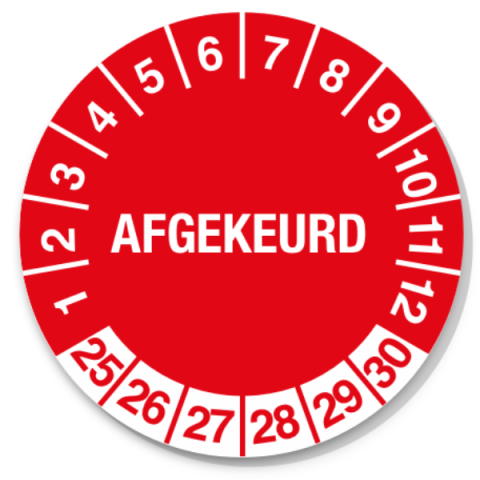Sticker Afgekeurd