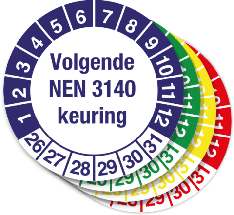 Keuringssticker Volgende NEN 3140 Keuring