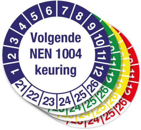 Keuringssticker Volgende NEN 1004 Keuring