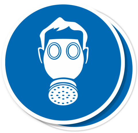 Sticker Gasmasker Verplicht