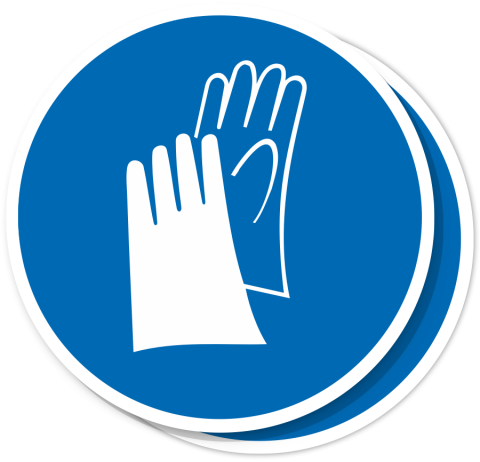Sticker Handschoenen Verplicht