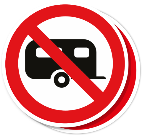 Sticker Verboden Voor Caravans