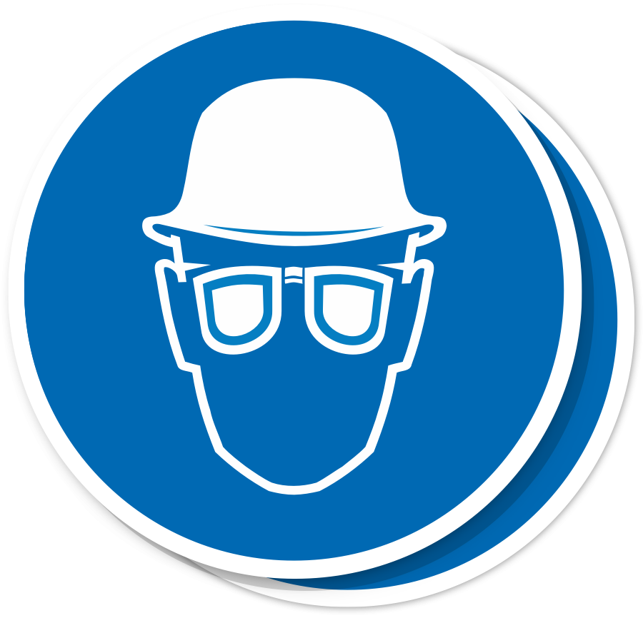 Pardon Grappig borstel Sticker 'helm en veiligheidsbril verplicht' bestellen | StickersNow.com