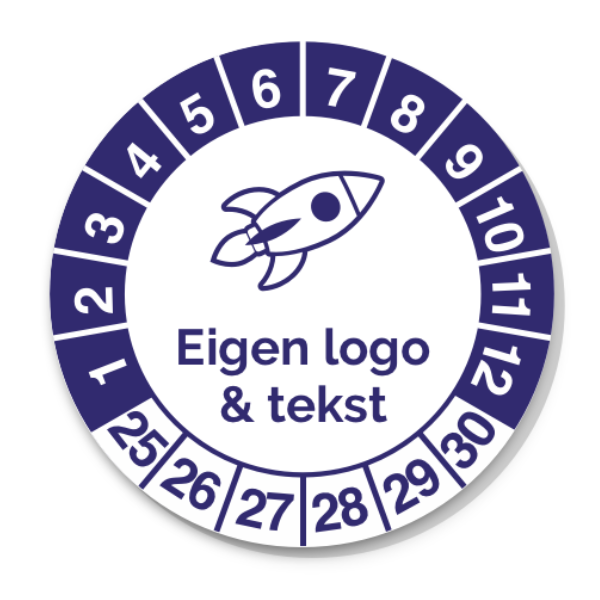 Keuringssticker met eigen logo en tekst